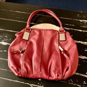 Tignanello Red Leather Shoulder Purse